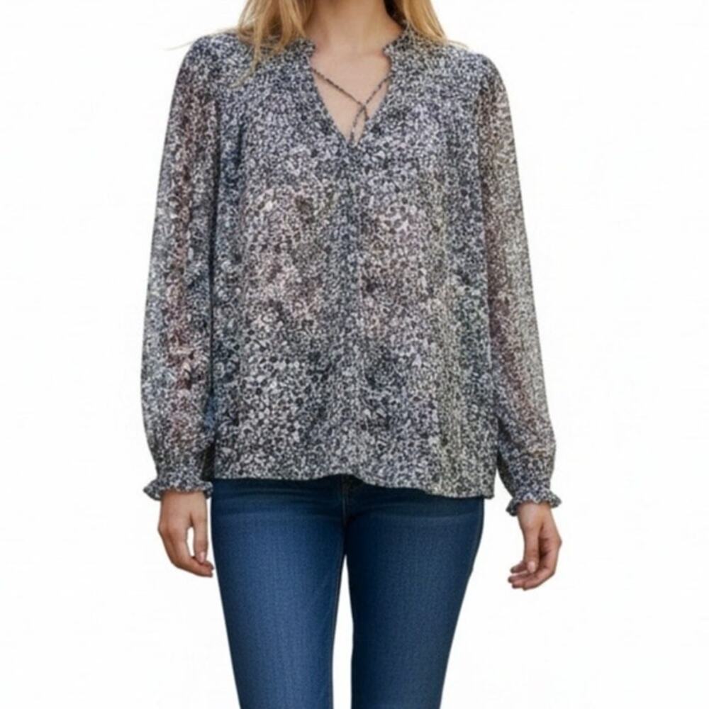 Free People Floral Smocked Blouse Size Large NEW